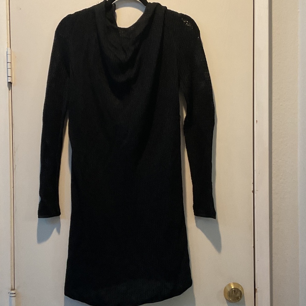 H&M Navy Black Textured Knit Zip Dress